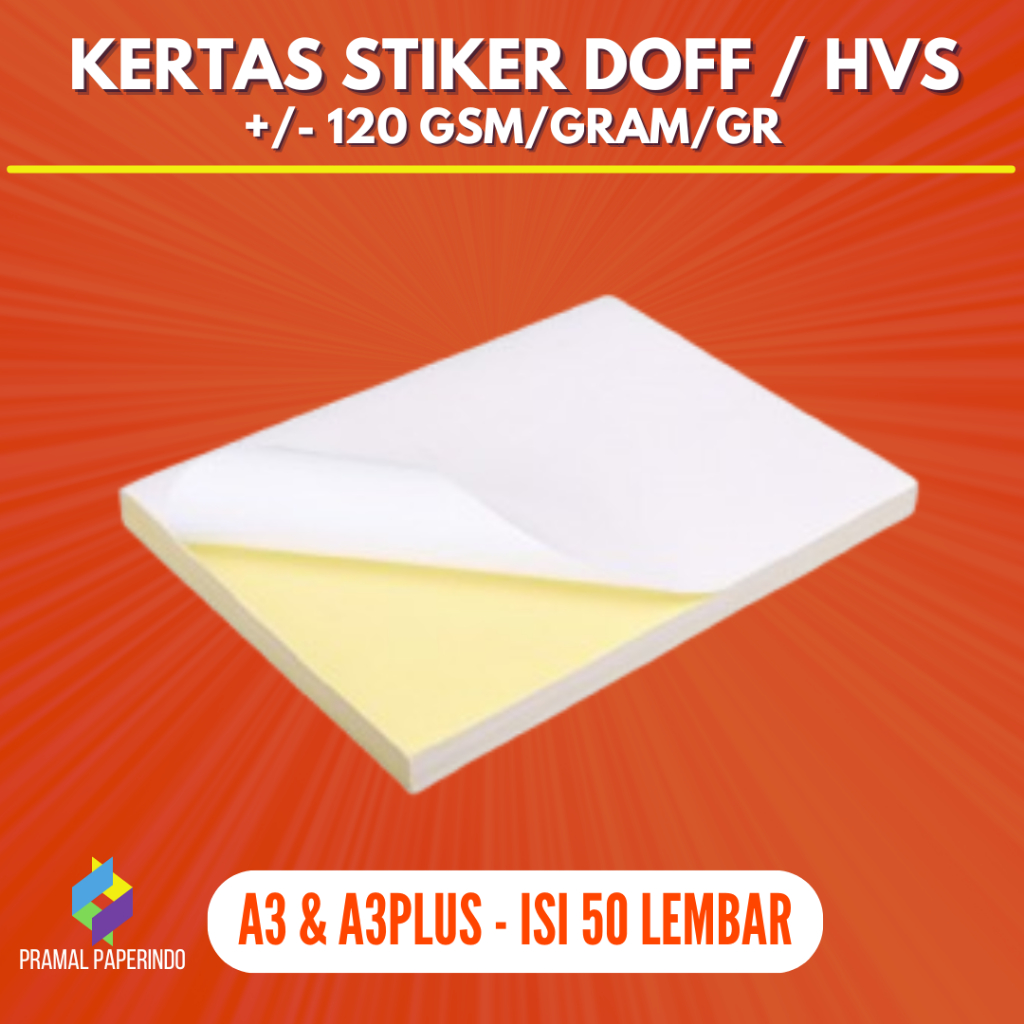 [50 LBR] Kertas Stiker A3 & A3Plus HVS Kertas Stiker Doff A3 & A3Plus Kertas Stiker HVS Stiker Doff