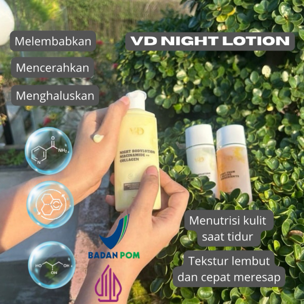HB Night Whitening Body Lotion – Handbody Pemutih Badan Malam BPOM & Halal