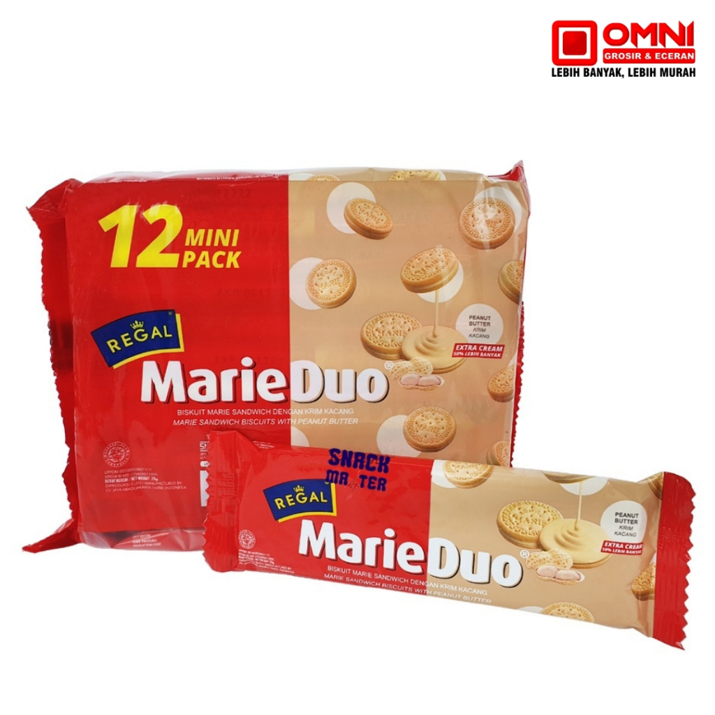 Regal Marie Duo Peanut 20gr x 12 Pcs -  Biskuit Regal MarieDuo