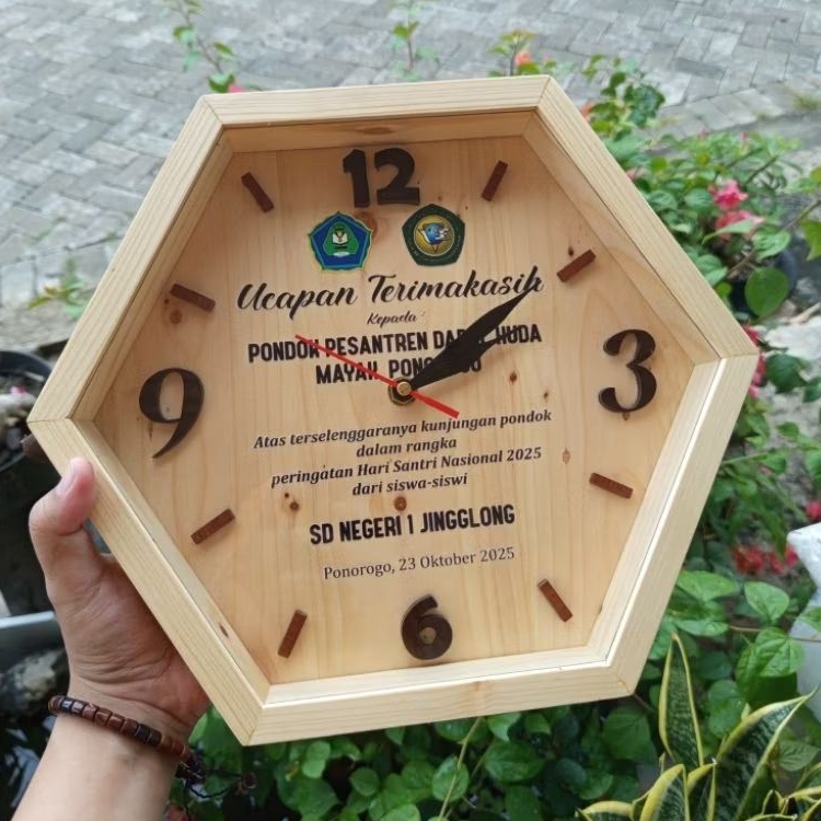 Jam dinding kayu | Jam kado | Mahar Rustik | Jati belanda