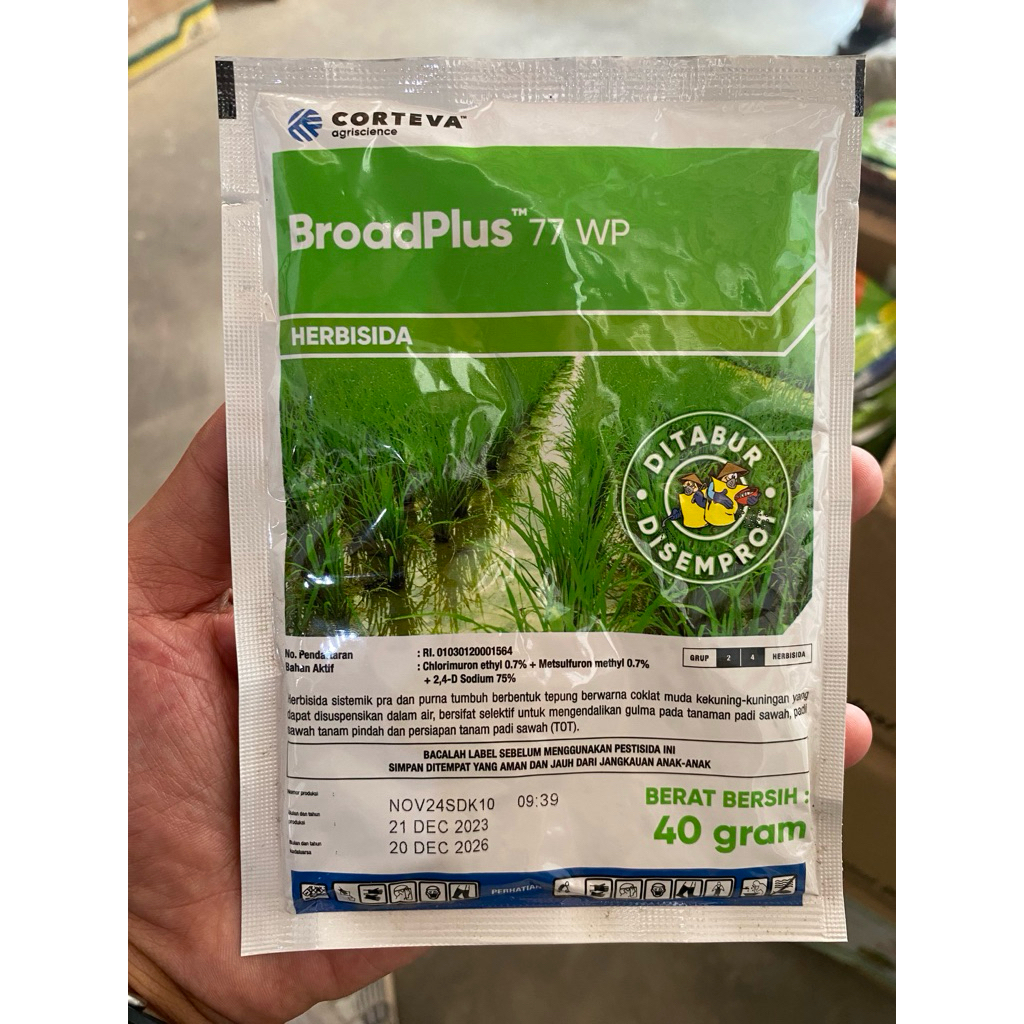 Herbisida BroadPlus 77WP kemasan 40gr | Pengganti Ally Plus 77WP