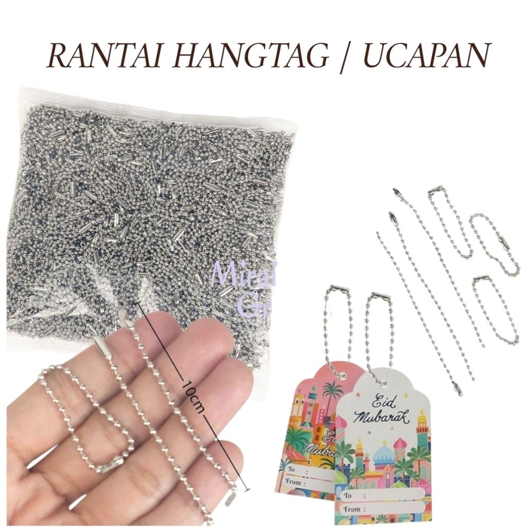 MIRAI - RANTAI HANGTAG RANTAI GANTUNGAN KUKU RANTAI SOUVENIR PANJANG 10CM WARNA SILVER