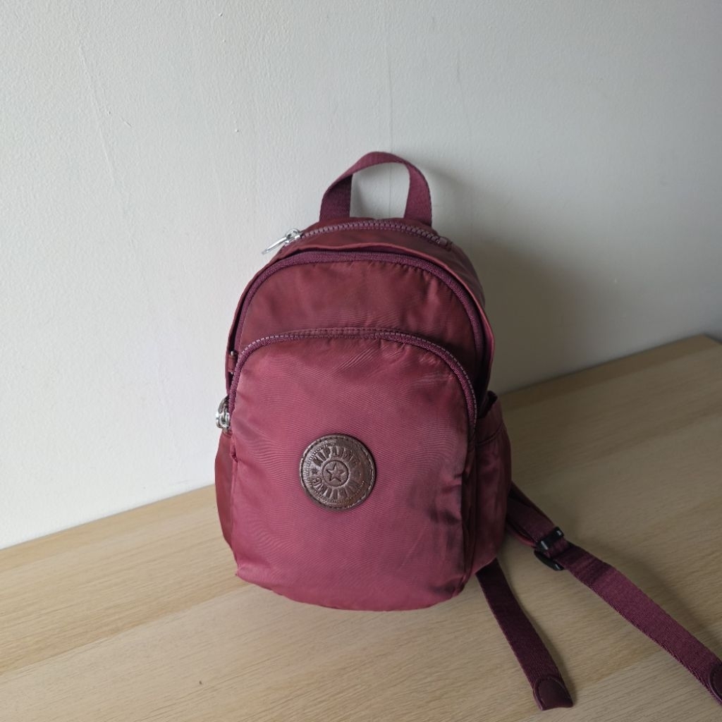 Tas Ransel Kpling mini Maroon Burgundy