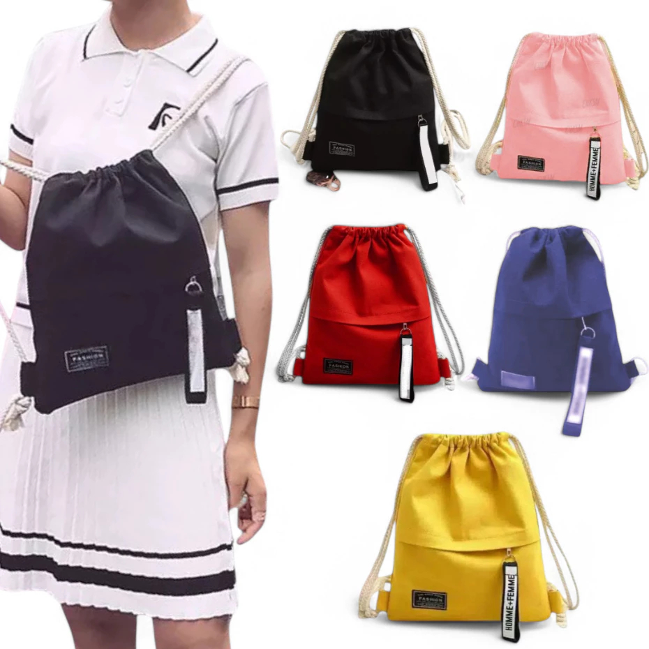 Tas Ransel Mini KPOP STRINGBAG - Style Korea Aesthetic Serut Wanita