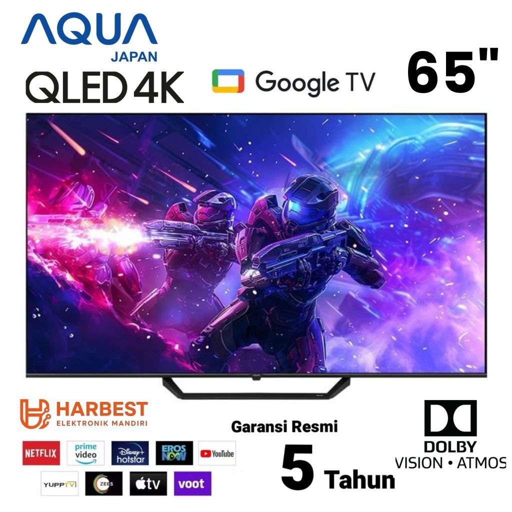 AQUA Japan QLED 4K Google TV 65"  Dolby Vision & Atmos AQT65S80EUX QLED TV 65 inch Smart Google TV U