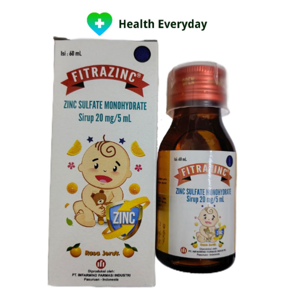FITRAZINC Sirup - Zinc Sulfate Monohydrate 20mg/5ml isi 60ml/Botol
