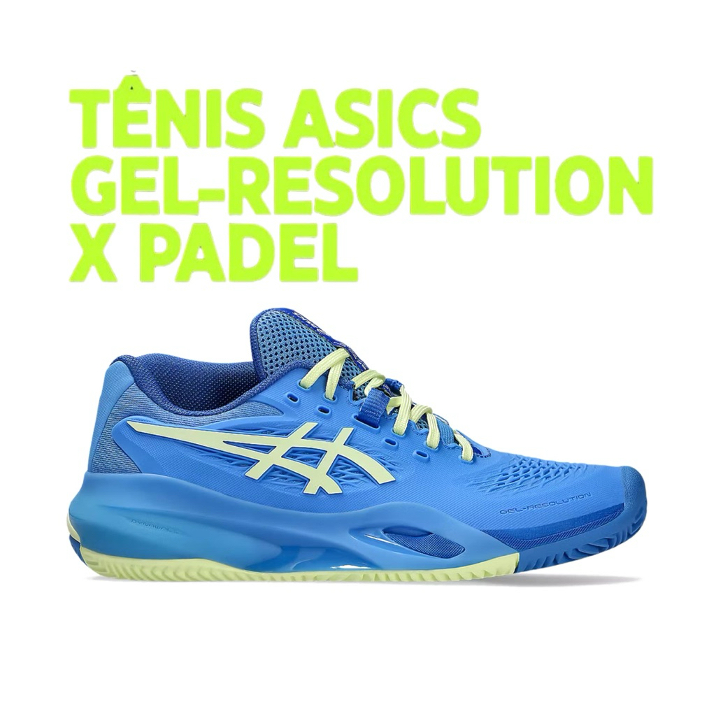 Sepatu Asics Gell Resolution X Padel/Tenis Blue Coast Hudle Yellow