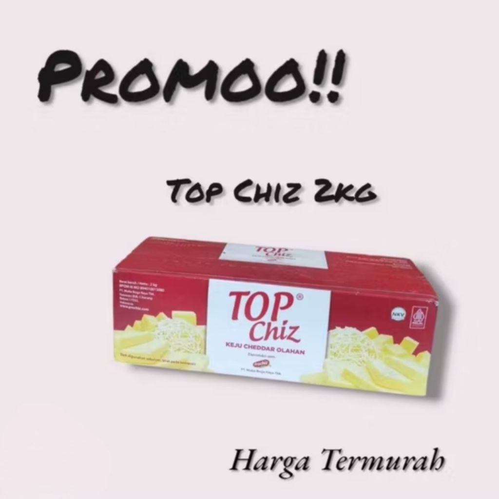 Keju Top Chiz 2 kg / Keju Cheddar / Expired Lama