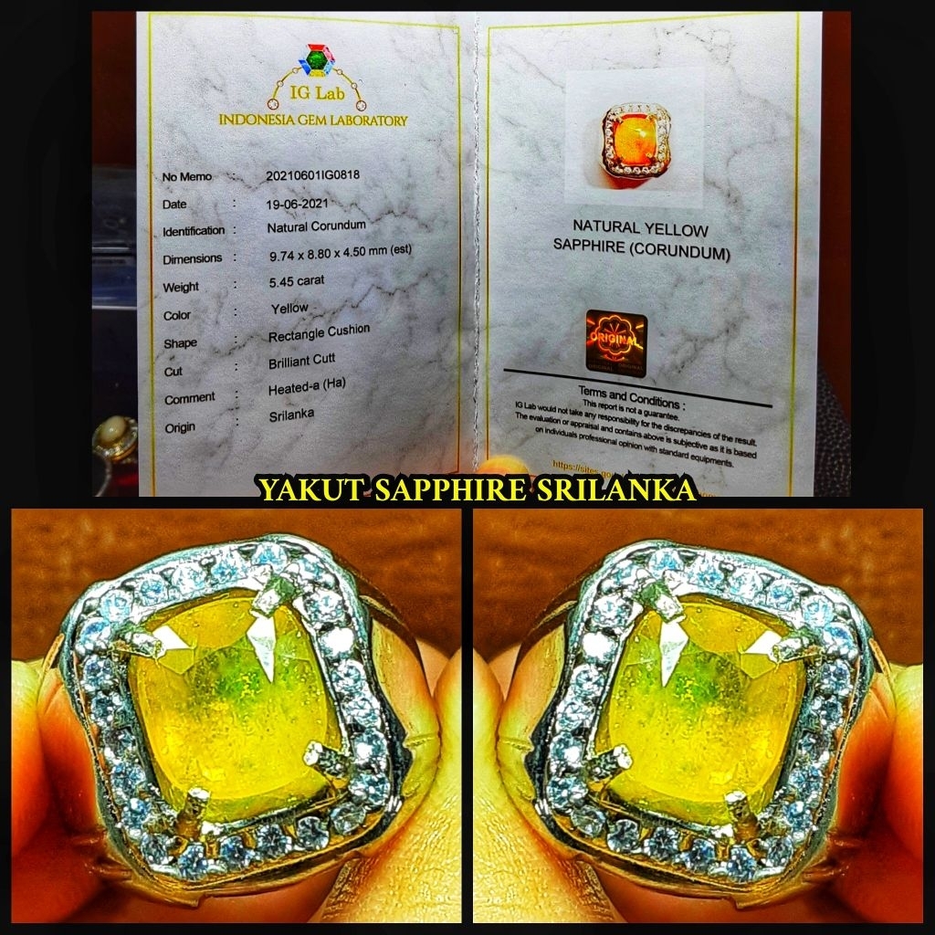 natural permata yakut sapphire srilanka + sertifikat lab