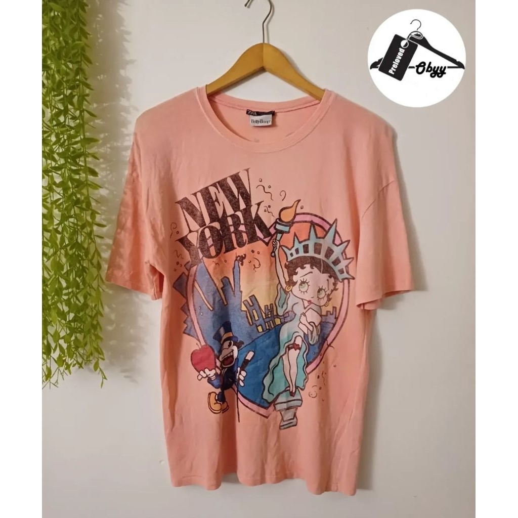 Kaos zara x Betty Boop rare vintage second