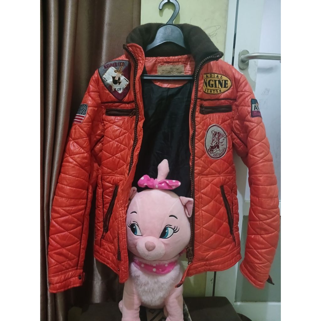 Avirexx Red Raiders Engine Biker Jacket Astronout Style