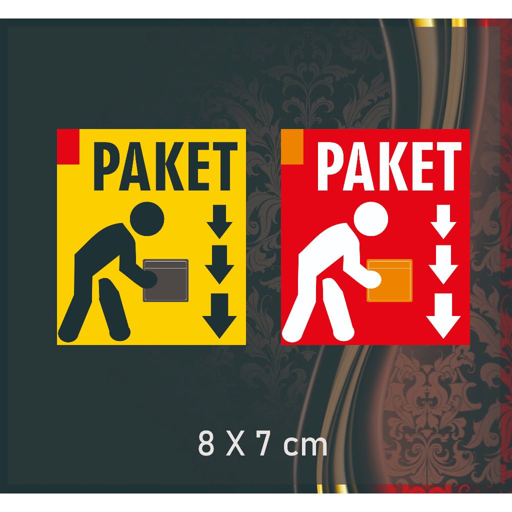 Sticker Mohon Taruh Paket Di Sini Minimalis 8x7cm