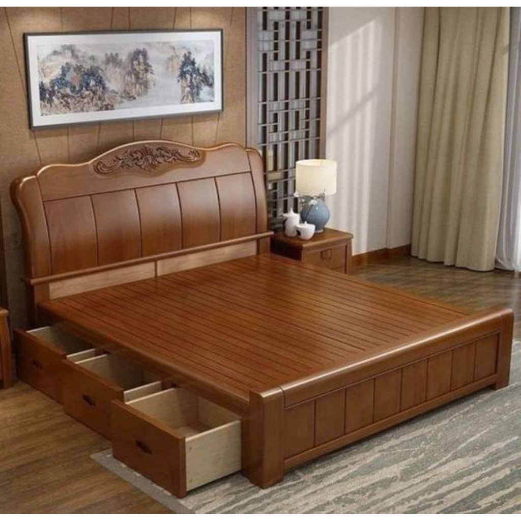 dipan minimalis laci size 180x200/dipan laci 3 kayu jati/dipan laci minimalis modern/dipan kayu mini