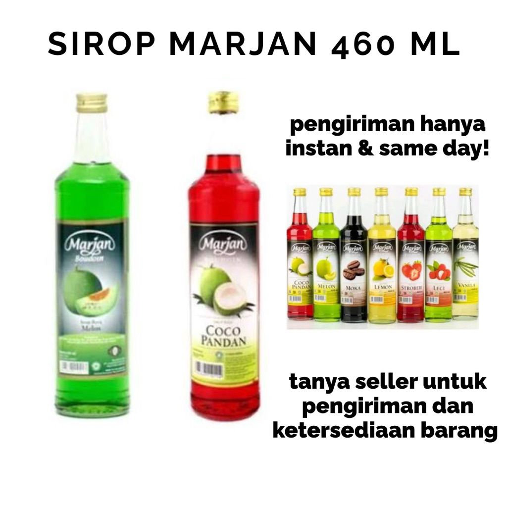 SIROP MARJAN (HANYA BISA INSTAN dan SAME DAY) / SIRUP MARJAN COCOPANDAN DAN MELON 460ml / SIRUP MARJ