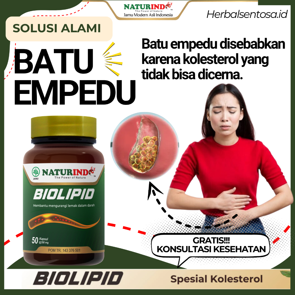 OBAT HERBAL PENGHANCUR BATU EMPEDU HERBAL PELARUT BATU EMPEDU BIOLIPID NATURINDO