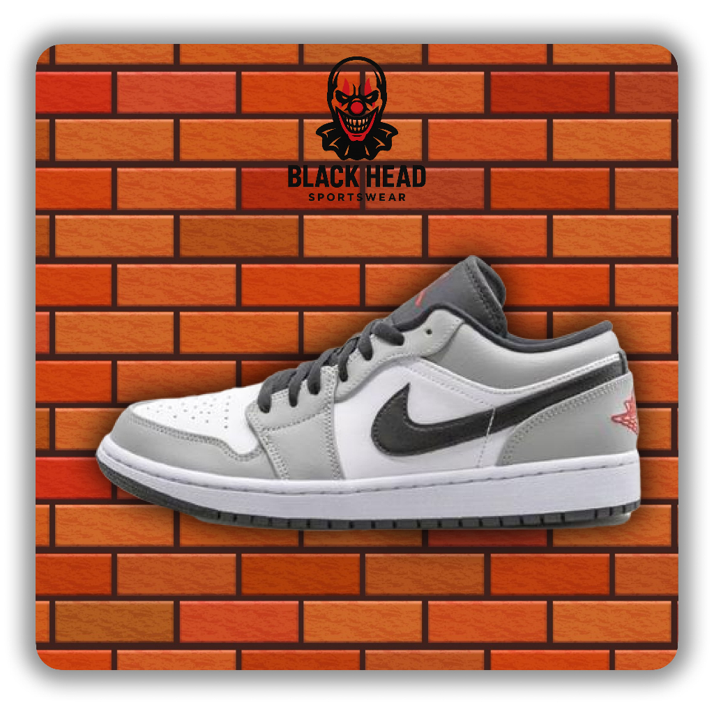 Sepatu Sneakers Abu Stylish Jordan Low Smoke Grey – Black Head Sportswear