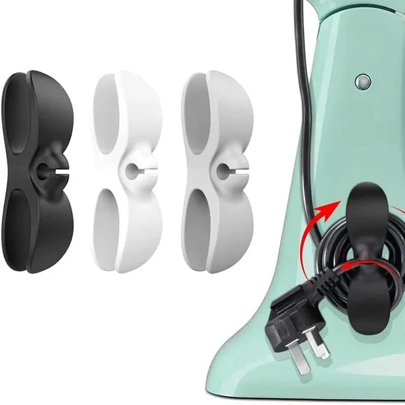 {1& 5 PCS} Holder Kabel bentuk pita - holder Organizer Klip Gulungan Kabel Tempel Kabel Holder Pita-