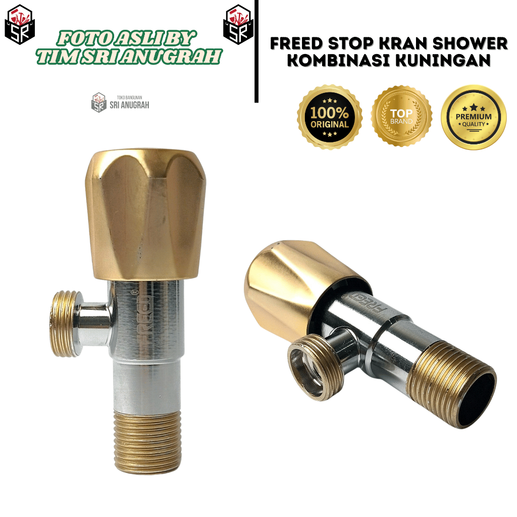 FREED Stop Kran Shower Kuningan Kloset Toilet Single Double Stainless Steel 1/2 inch