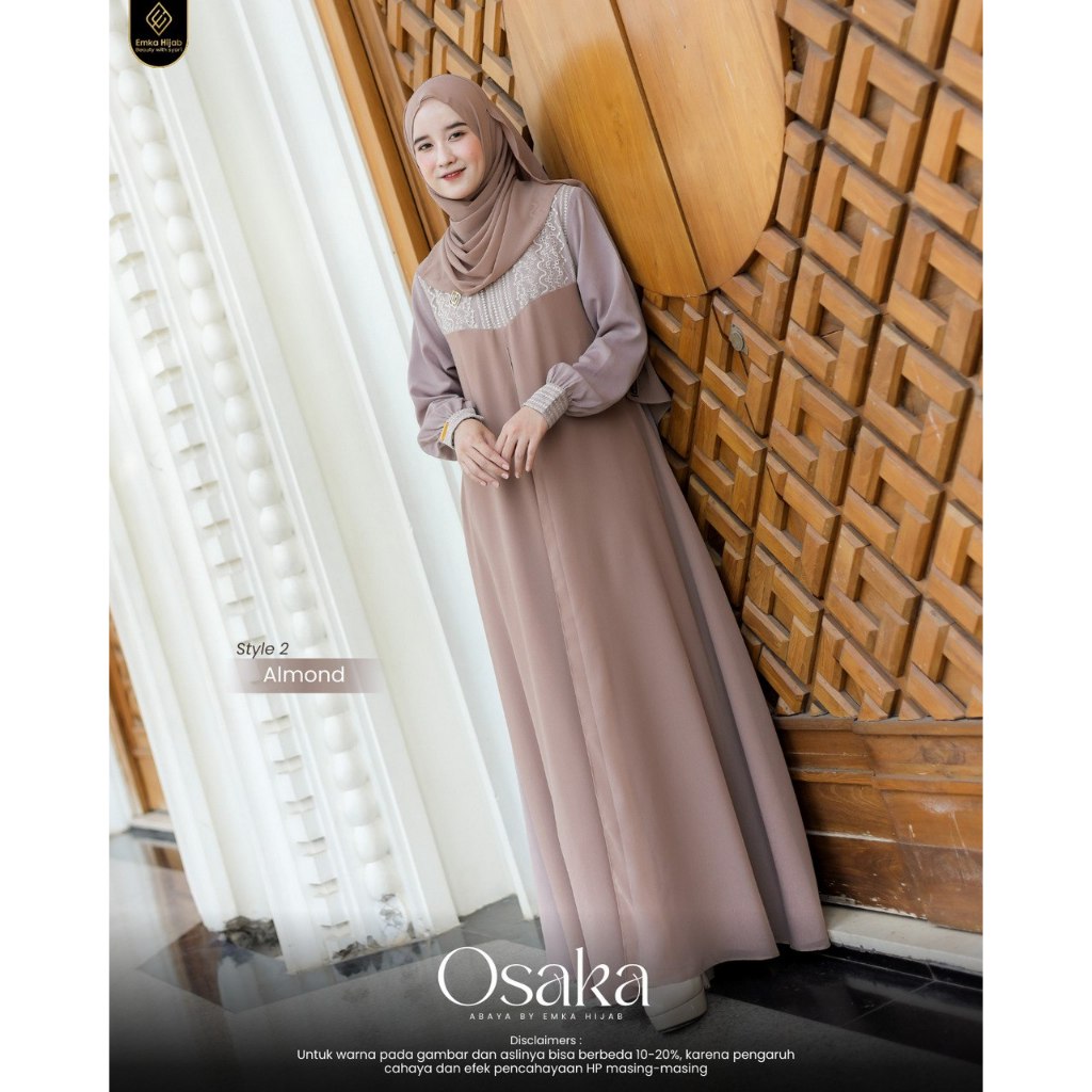 READY Gamis Osaka Dress Style 2 By Emka Hijab - Bahan Paulista x Ceruty Baby Doll