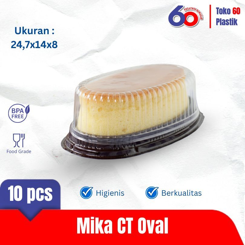 mika tray oval/ ct oval/ mika kue bolu isi (10pcs)
