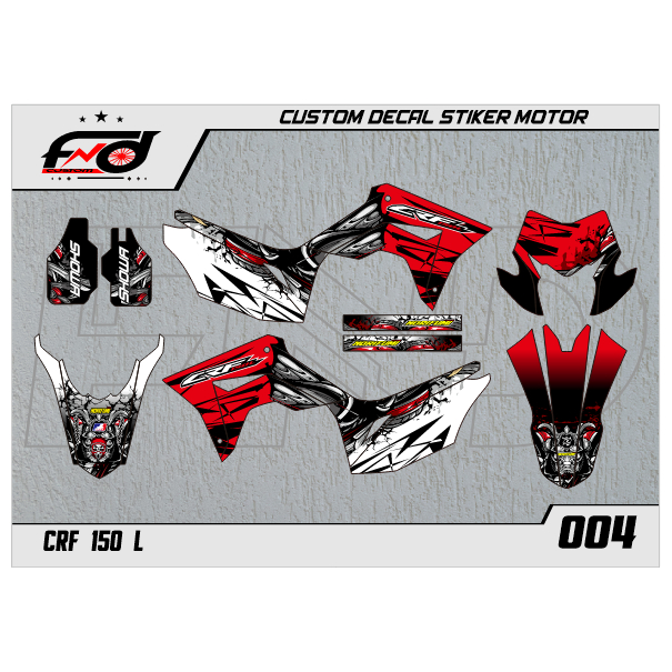 DECAL STIKER CRF 150 L (004) DEKAL STICKER 150L FULLBODY MERAH JINGGA OREN ORANYE ORANGE ORENG KUNIN