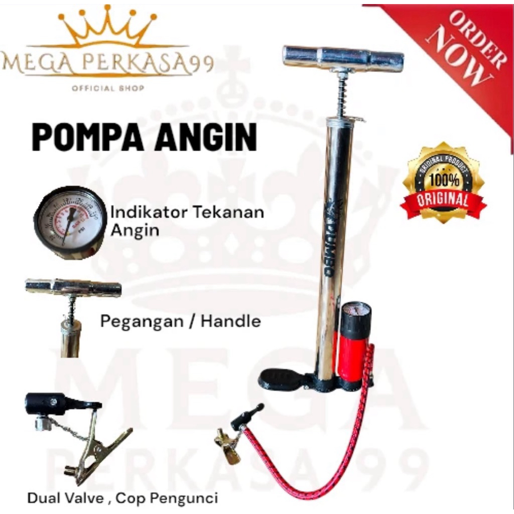 Pompa Angin Ban Sepeda Motor DUMBO Berkualitas Kumpo Ban Sepeda Manual