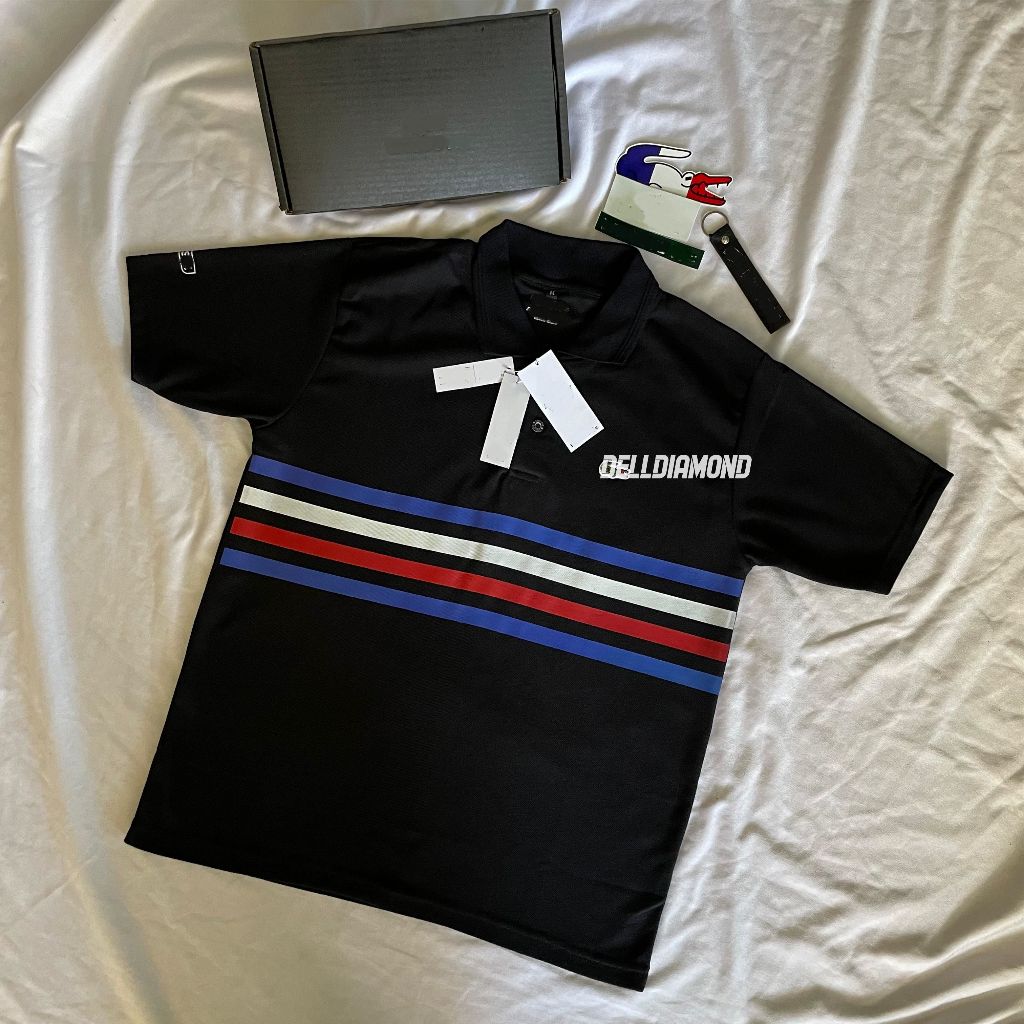 KAOS POLO KATUN BERGARIS / POLO KATUN HITAM DAN PUTIH