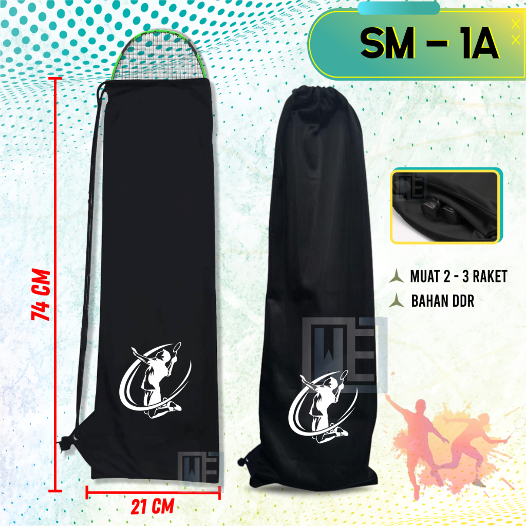 Tas raket badminton sarung raket bulutangkis stringbag tas raket murah sarung kain badminton