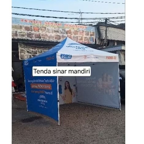 Tenda lipat 3x3 branding 3 sisi