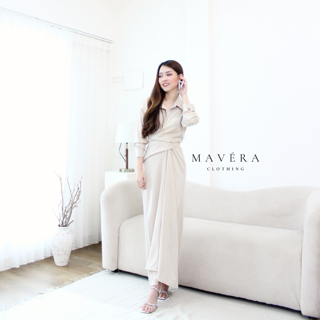 MAVERA - Katherine Multiways Dress Cotton Silk Kimono Wrap Long Dress Mewah Elegan Lembut Nyaman Sim