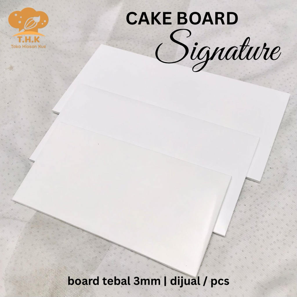 (1pcs) Alas Tatakan Kue Kotak Panjang Cake Board Signature 20x10, 22x11, 25x12 cm