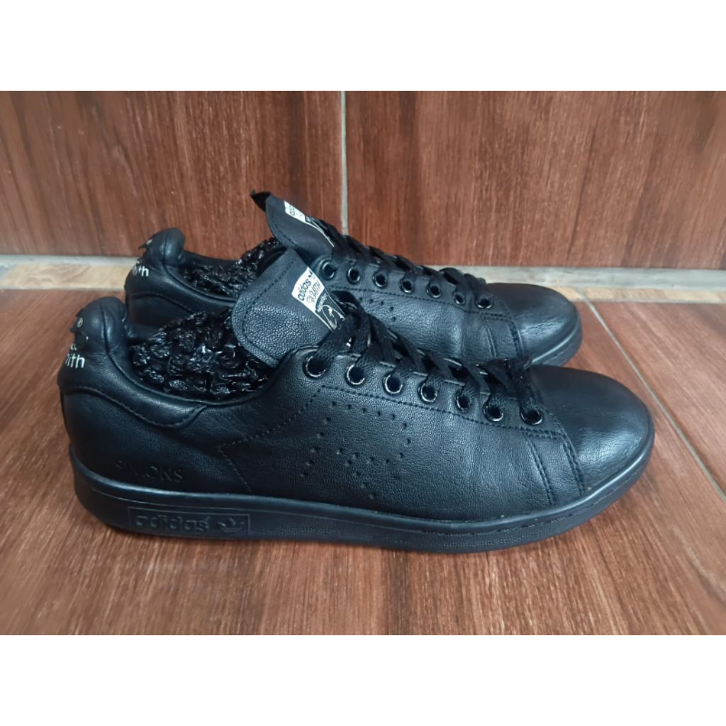 ADIDAS STAN SMITH RAF SIMONS BLACK LEATHER S74620 RARE