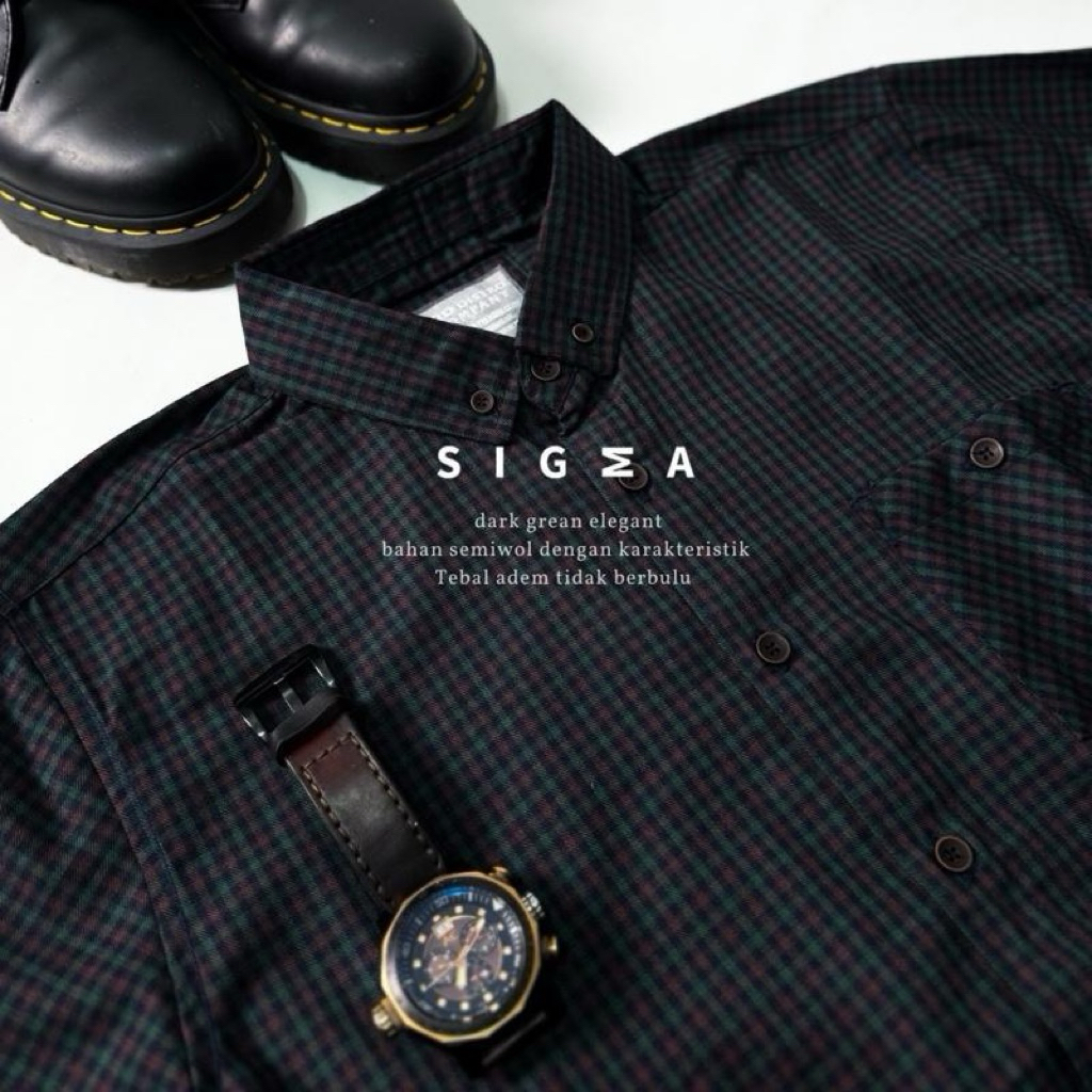 KEMEJA FLANEL F2D LENGAN PANJANG SEMI WOL PREMIUM ET 66