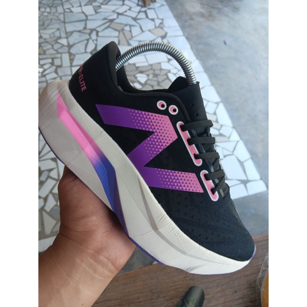 SEPATU RUNNING SEPATU LARI NB ELITE BLACK PURPLE