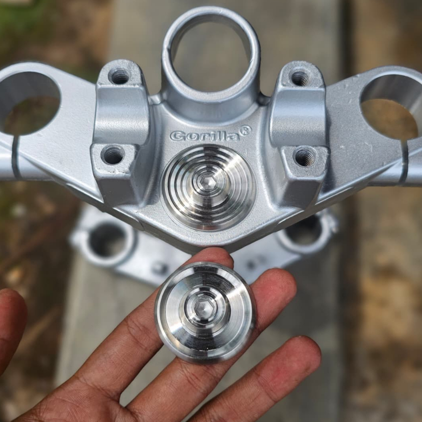 BAUT SET MANISAN TUTUP KOMSTIR SHOCK NINJA GORILLA STAINLESS CUSTOM BUBUT (SLIM SPIRAL)