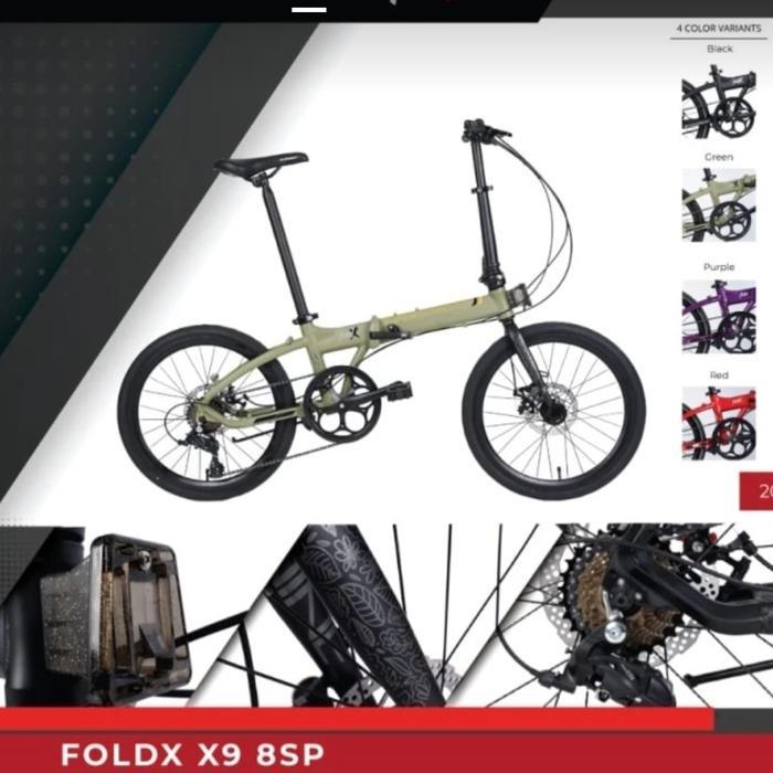 Element Foldx X9 20 Inch 8 Speed Lipat Alloy Sepeda Lipat 20 inch Element Foldx 8 speed rem cakram