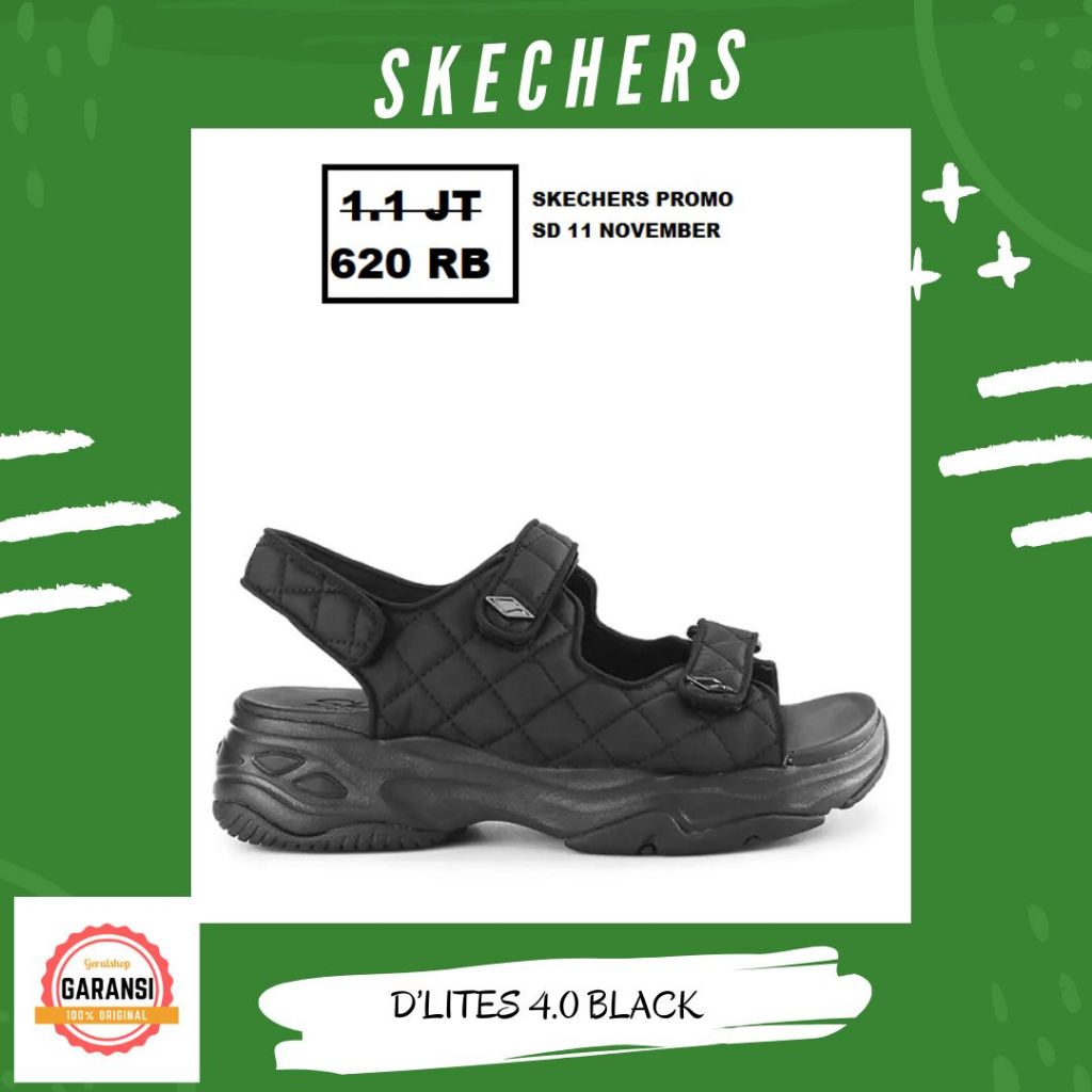Sepatu sandal skechers wanita ori D'LITES 4.0