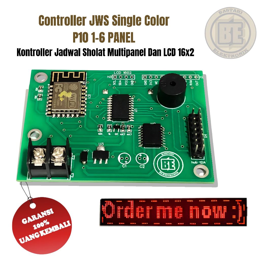 Controller JWS Single Color P10 1-6 PANEL - Kontroller Jadwal Sholat Multipanel Dan LCD 16x2