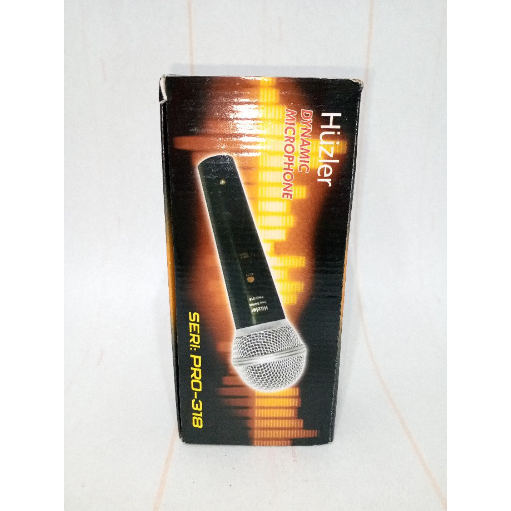 HUZLER PRO-318 Dynamic Microphone Vocal Suara Jernih dan Bersih-Microfone Kabel