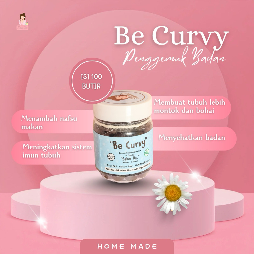 JAMU OBAT GEMUK | BE CURVY SEKAR AYU | Pil Montok Body Goals Herbal | Penambah Nafsu Makan Dewasa