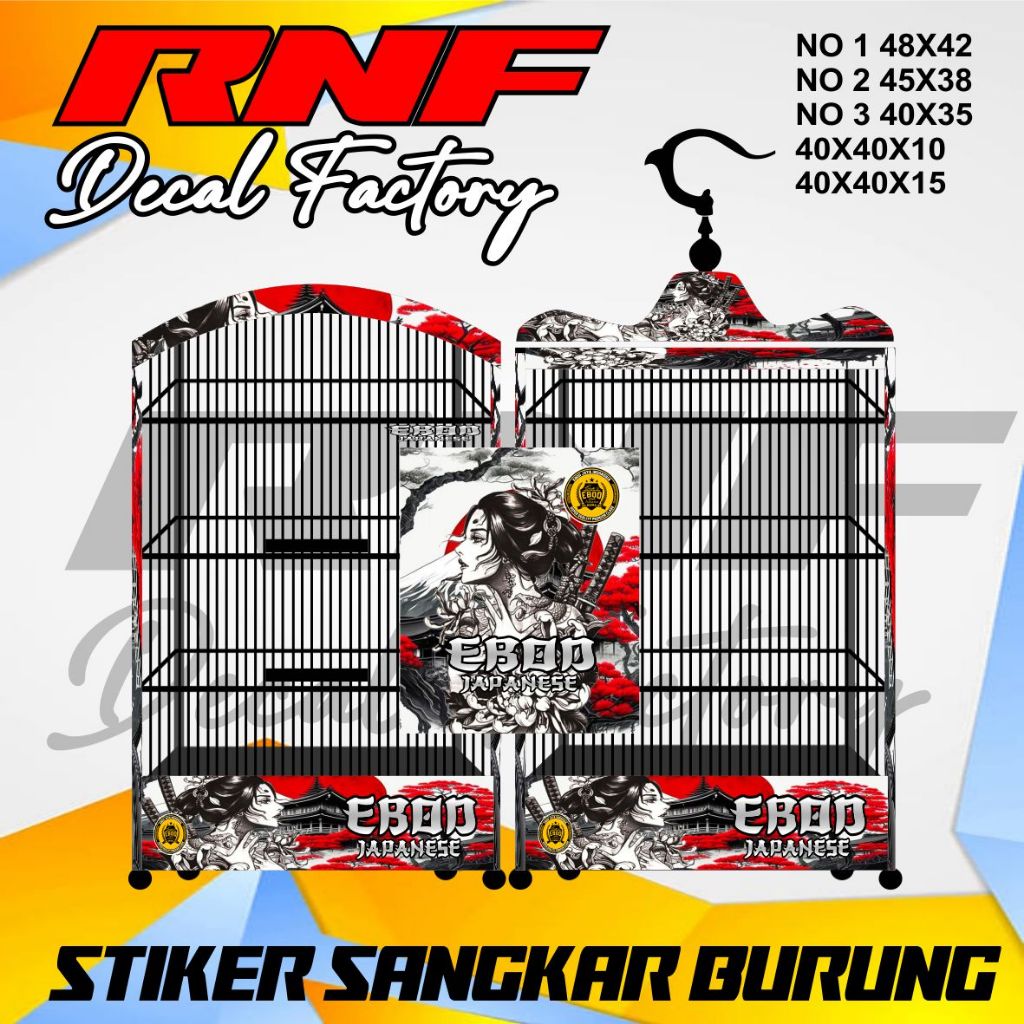 STIKER SANGKAR BLACK JAPANESE KOSAN,KOPER