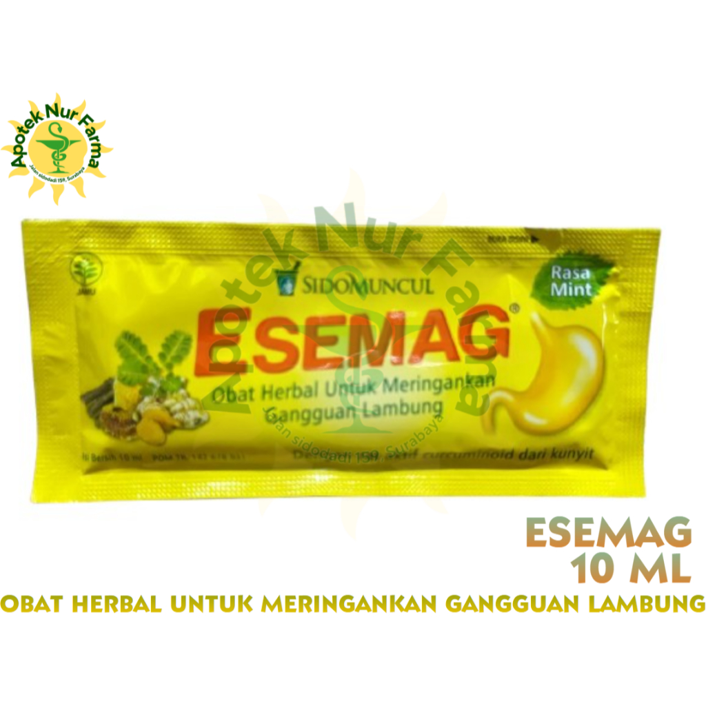 Esemag Cair Sachet 10 ml – Obat Maag & Asam Lambung Herbal Pereda Perut Perih