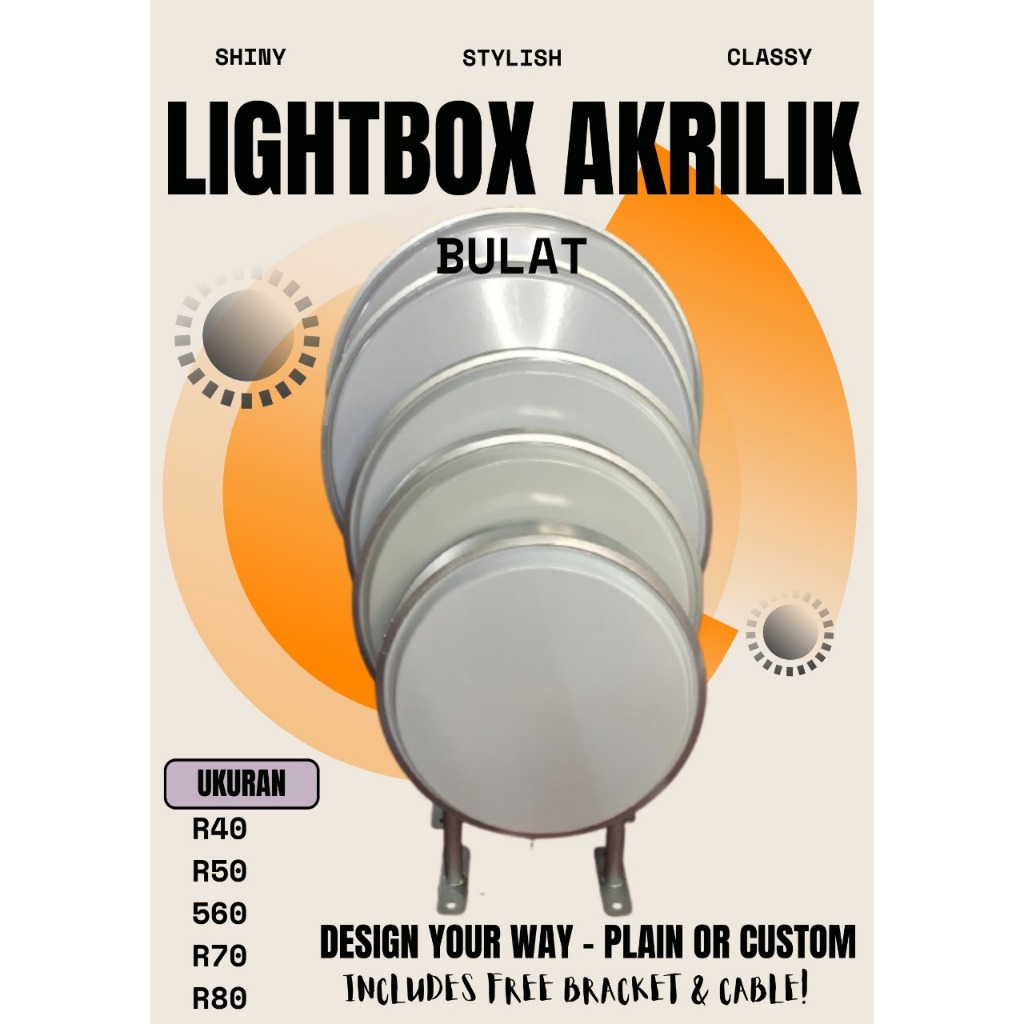 NEON BOX AKRILIK CUSTOM GAMBAR BULAT 1 SISI 2 SISI