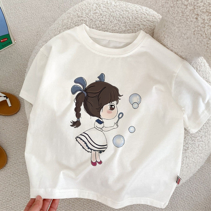 Dailyway Baju Kaos Anak Perempuan | T-shirt Terbaru Import Untuk usia 2-12 Tahun | Cetakan gadis yan