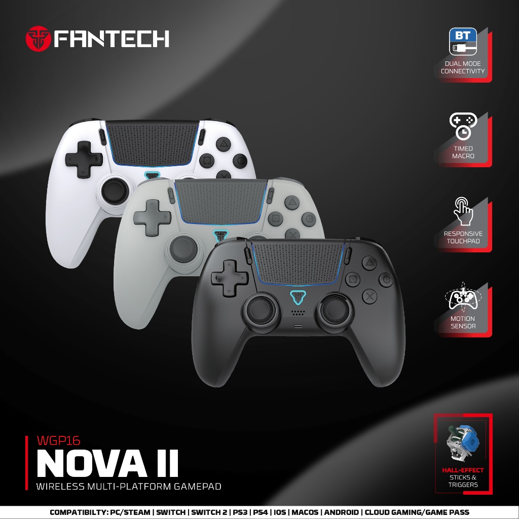 Fantech WGP16 / WGP-16 Nova Wireless Gamepad Hall Effect Multi-platform Controller Dual Connection