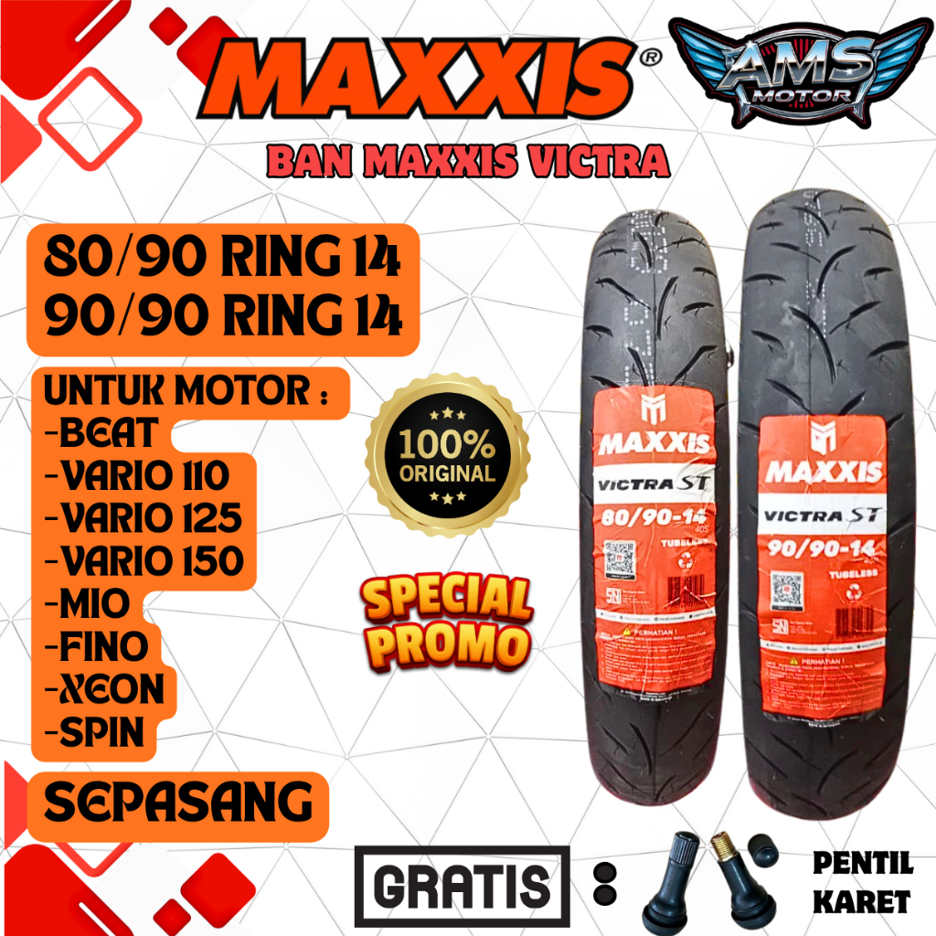 BAN DEPAN BELAKANG MOTOR BEAT / VARIO 110 / VARIO 125 / VARIO 150 / SCOOPY LAMA / SPACY / GENIO OLD 