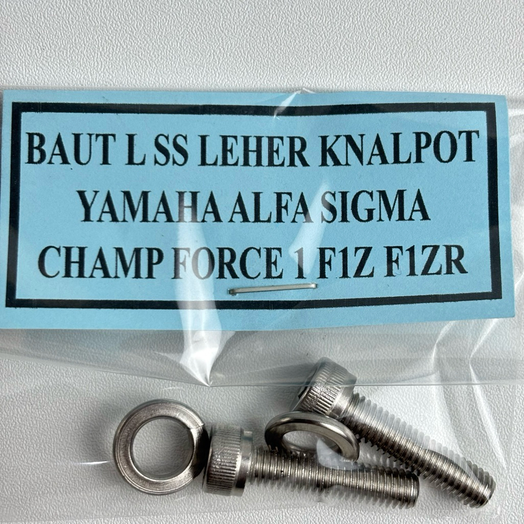 Baut L stainless leher knalpot ALFA CHAMP SIGMA FORCE 1 F1 F1ZR