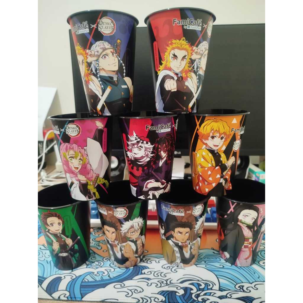 Cup Kartu Photo Card Hashira Set and Cup Demon Slayer x Family Mart 7 Cup Fullset Demon Muzan All Ha