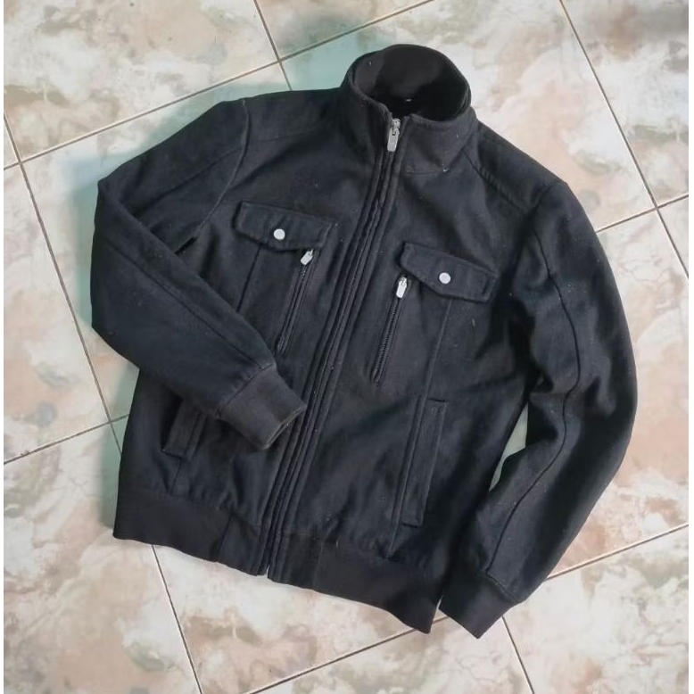 Jaket ZaraMan Detachable Multi Pocket Berzipper Casual Wool Blend