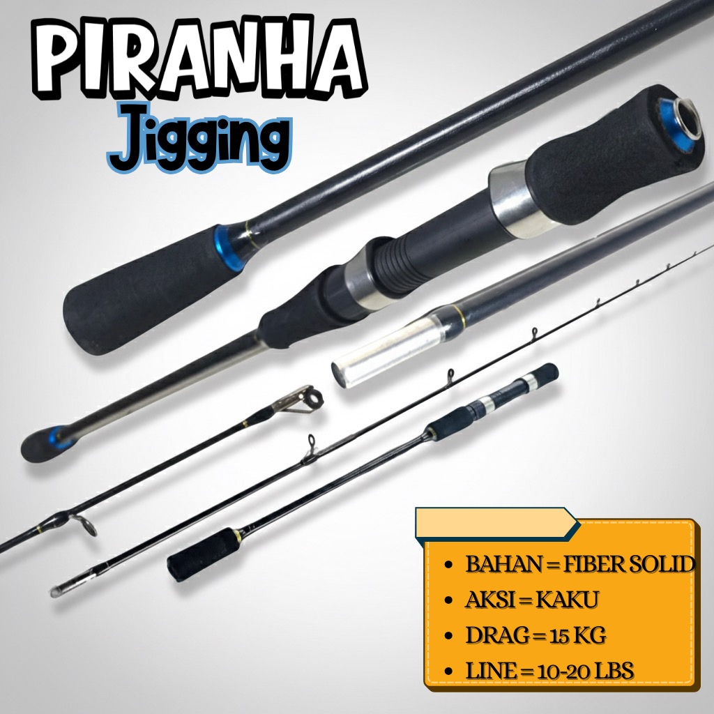 joran pancing jigging laut kaku kuat benjiro drag 15 kg bahan fiber solid 150 165 180 cm